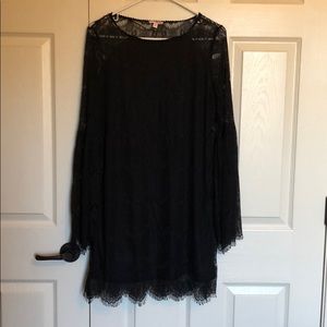 Lacey Black Dress With Slip Underneath
